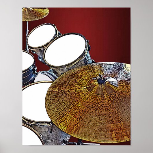 Drum Kit Drummer drucken Rock'n'Roll Music Poster (Vorne)