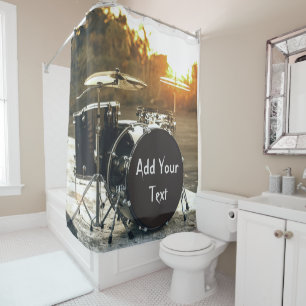 Drum Kit Drummer Rock personalisieren Duschvorhang