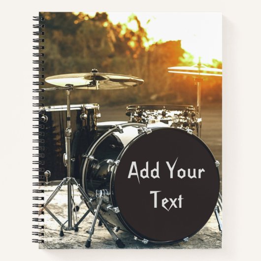 Drum Kit Drummer Rock personalisieren Notizblock (Vorderseite)