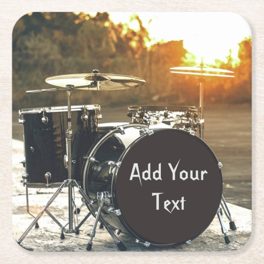 Drum Kit Drummer Rock personalisieren Rechteckiger Pappuntersetzer (Vorderseite)