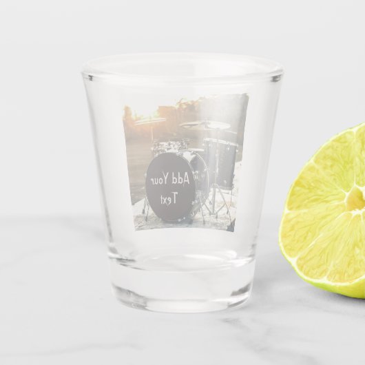 Drum Kit Drummer Rock personalisieren Schnapsglas (Rückseite)