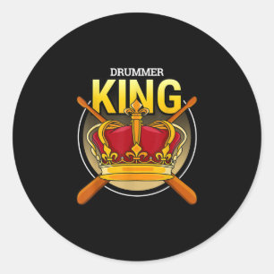 Drum-Kit für einen Drummer mit Schlagzeug-Instrume Runder Aufkleber