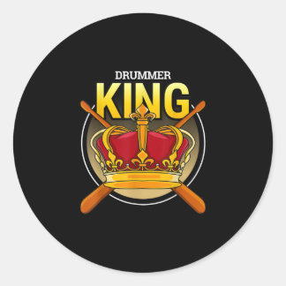 Drum-Kit für einen Drummer mit Schlagzeug-Instrume Runder Aufkleber