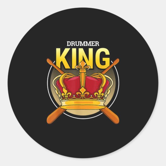 Drum-Kit für einen Drummer mit Schlagzeug-Instrume Runder Aufkleber (Vorderseite)