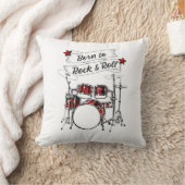 Drum Kit Geboren für Rock & Roll Drummer Kid Drumm Kissen (Decke)