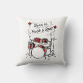 Drum Kit Geboren für Rock & Roll Drummer Kid Drumm Kissen (Rückseite)