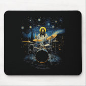 Drum Kit Percussionist Drummer Van Gogh Jesus Play Mousepad (Vorne)