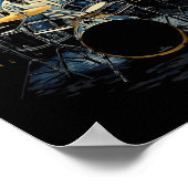 Drum Kit Percussionist Drummer Van Gogh Jesus Play Poster (Ecke)