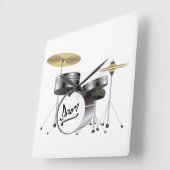 Drum Kit Quadratische Wanduhr (Winkel)