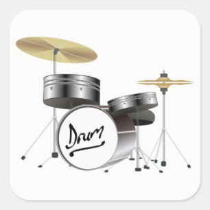 Drum Kit Quadratischer Aufkleber