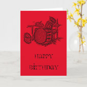 Drum Kit Rockband Grunge Geburtstag Karte (Gelbe Blume)