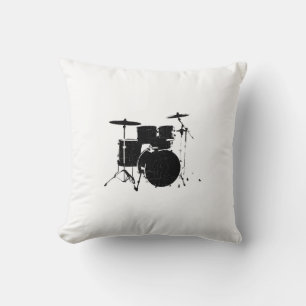 Drum-Kit schwarz-weiß Kissen