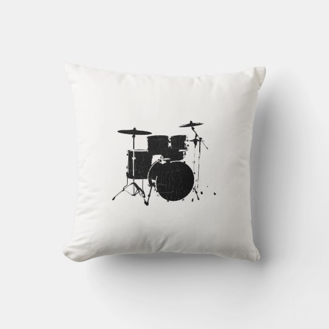 Drum-Kit schwarz-weiß Kissen (Vorderseite)