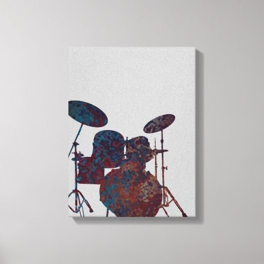 Drum Kit Silhouette Leinwand Drummer Musik (Vorderseite)