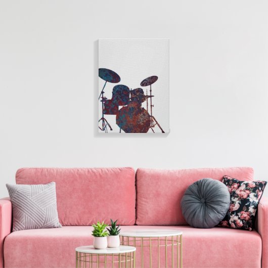 Drum Kit Silhouette Leinwand Drummer Musik (Insitu (Wohnzimmer))