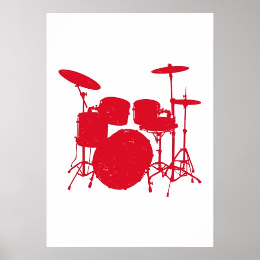 Drum Kit-Silhouette Poster (Vorne)