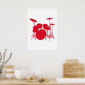 Drum Kit-Silhouette Poster (Küche)