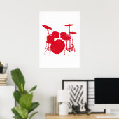 Drum Kit-Silhouette Poster (Heimbüro)