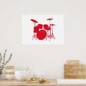 Drum Kit-Silhouette Poster (Küche)