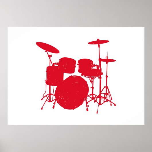 Drum Kit-Silhouette Poster (Vorne)