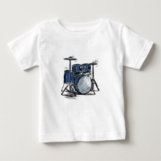 Drum Kit Sketch Music Baby T-shirt (Vorderseite)