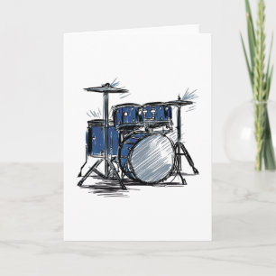 Drum Kit Sketch Music Karte
