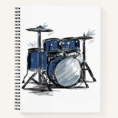 Drum Kit Sketch Music Notizblock (Vorderseite)
