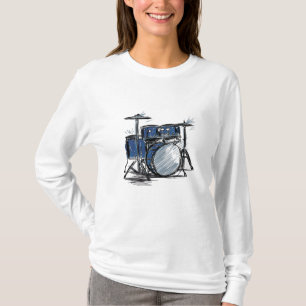 Drum Kit Sketch Music T-Shirt