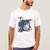 Drum Kit Sketch Music T-Shirt (Vorderseite)