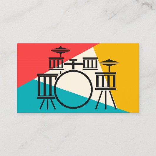 Drum Kit Tri Color - Türkis Coral Gold Visitenkarte (Vorderseite)
