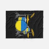Drum Kit Ukrainian Flag Ukraine Drummer Musician  Fleecedecke (Vorderseite (Horizontal))