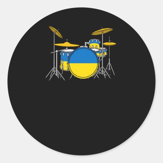 Drum Kit ukrainischer Flag Drummer Musiker Sticker (Vorderseite)