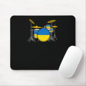 Drum Kit ukrainischer Flag Drummer Musiker Sticker Mousepad (Mit Mouse)