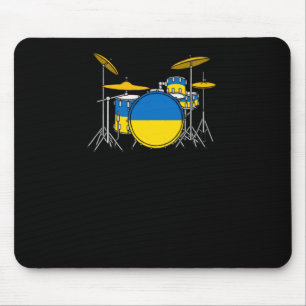 Drum Kit ukrainischer Flag Drummer Musiker Sticker Mousepad