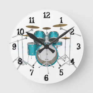 Drum Kit: Wall Clock Runde Wanduhr