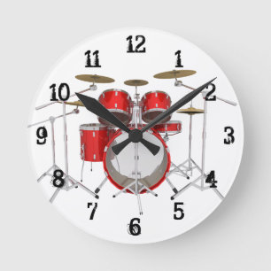 Drum Kit: Wall Clock Runde Wanduhr