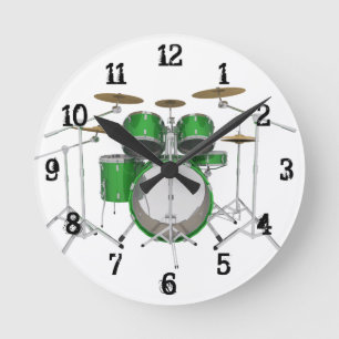 Drum Kit: Wall Clock Runde Wanduhr