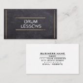 Drum Lessons Music Teacher Instructor Chalk Sticks Visitenkarte (Vorne/Hinten)