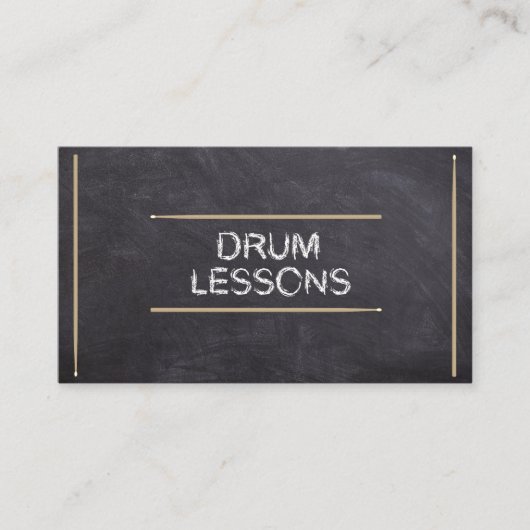 Drum Lessons Music Teacher Instructor Chalk Sticks Visitenkarte (Vorderseite)