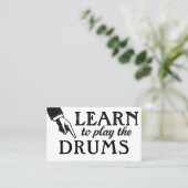 Drum Lessons Visitenkarten - Cool Vintag Visitenkarte (Stehend Vorderseite)