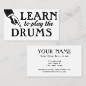 Drum Lessons Visitenkarten - Cool Vintag Visitenkarte (Vorne/Hinten)