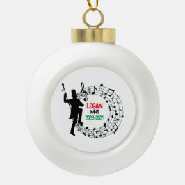 Drum Major Marching Band Weihnachtsdekoration Keramik Kugel-Ornament