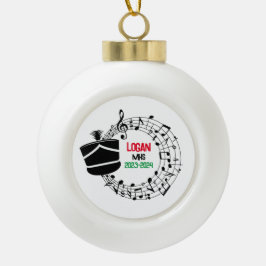 Drum Major Marching Band Weihnachtsdekoration Keramik Kugel-Ornament