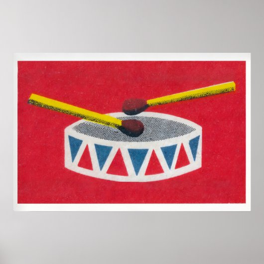 Drum Matchbox Wall Poster - Vintage Eastern Europe (Vorne)