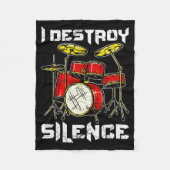 Drum Percussionist Drummers I Destroy Silence Drum Fleecedecke (Vorderseite)