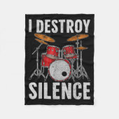 Drum Percussionist Drummers I Destroy Silence Drum Fleecedecke (Vorderseite)