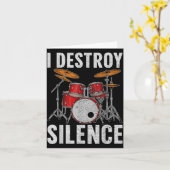 Drum Percussionist Drummers I Destroy Silence Drum Karte (Gelbe Blume)