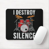 Drum Percussionist Drummers I Destroy Silence Drum Mousepad (Mit Mouse)