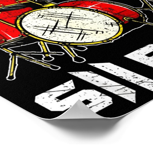 Drum Percussionist Drummers I Destroy Silence Drum Poster (Ecke)