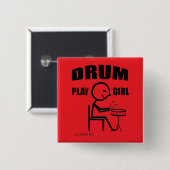 Drum Play Girl Button (Vorne & Hinten)